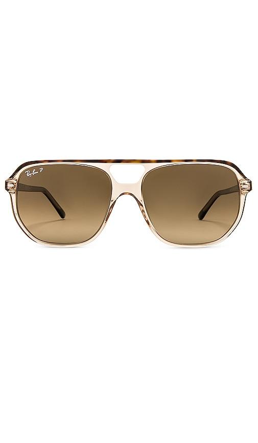 ray-ban aviator sunglasses in brown.