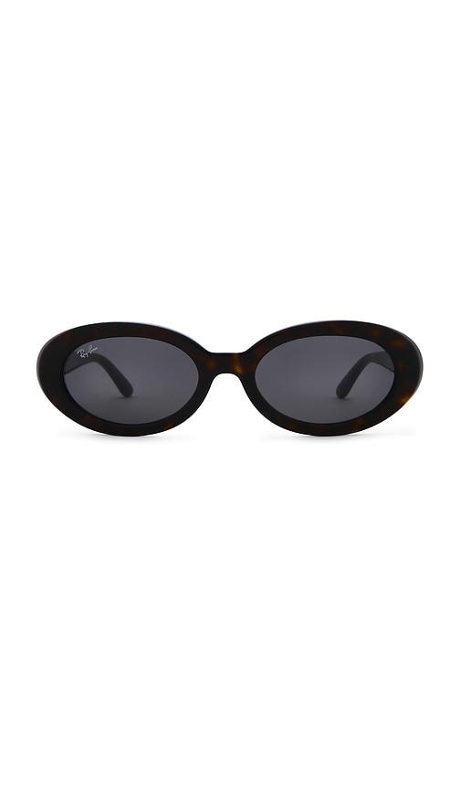 ray-ban oval sunglasses in brown.