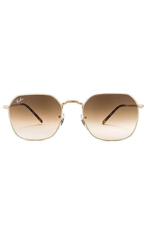 ray-ban square sunglasses in metallic gold.