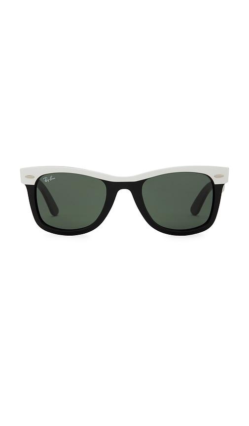 ray-ban wayfarer sunglasses in black,white.