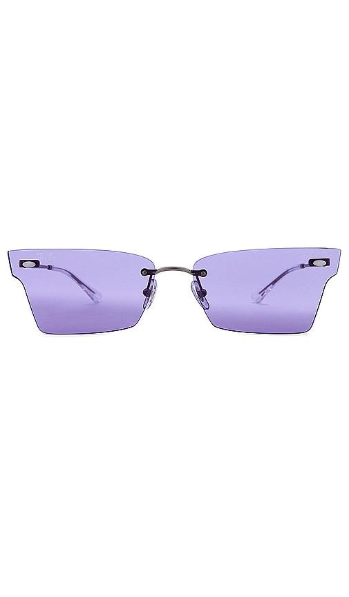 ray-ban xime sunglasses in purple.