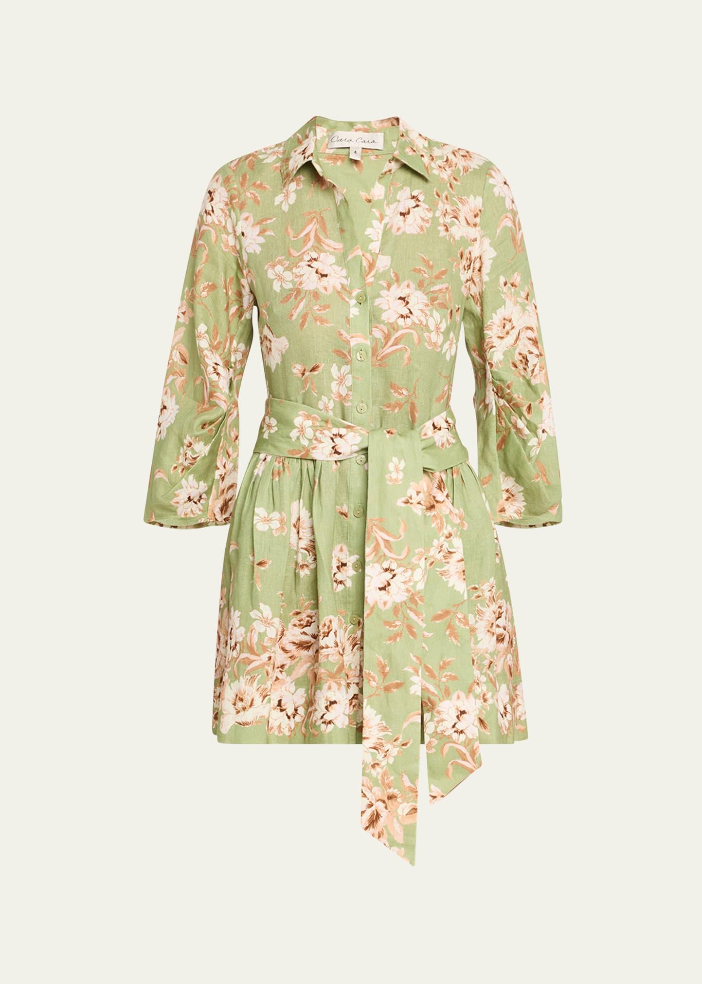 raya floral button-front mini dress