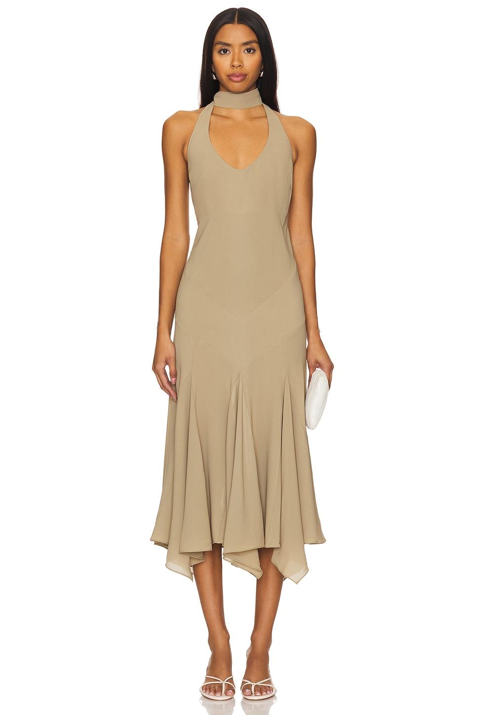 raye halterneck midi dress