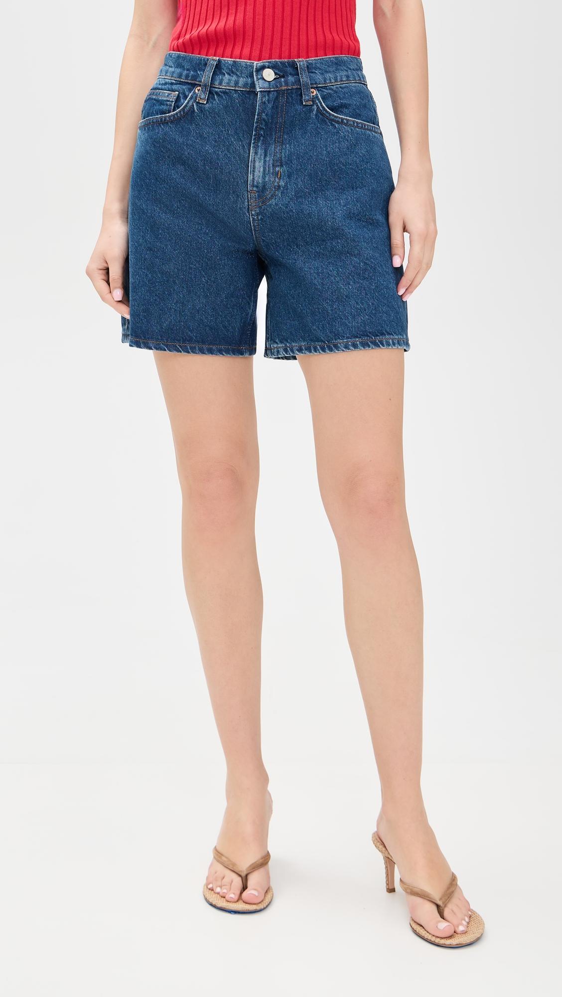 raye mid rise relaxed jean shorts 6"
