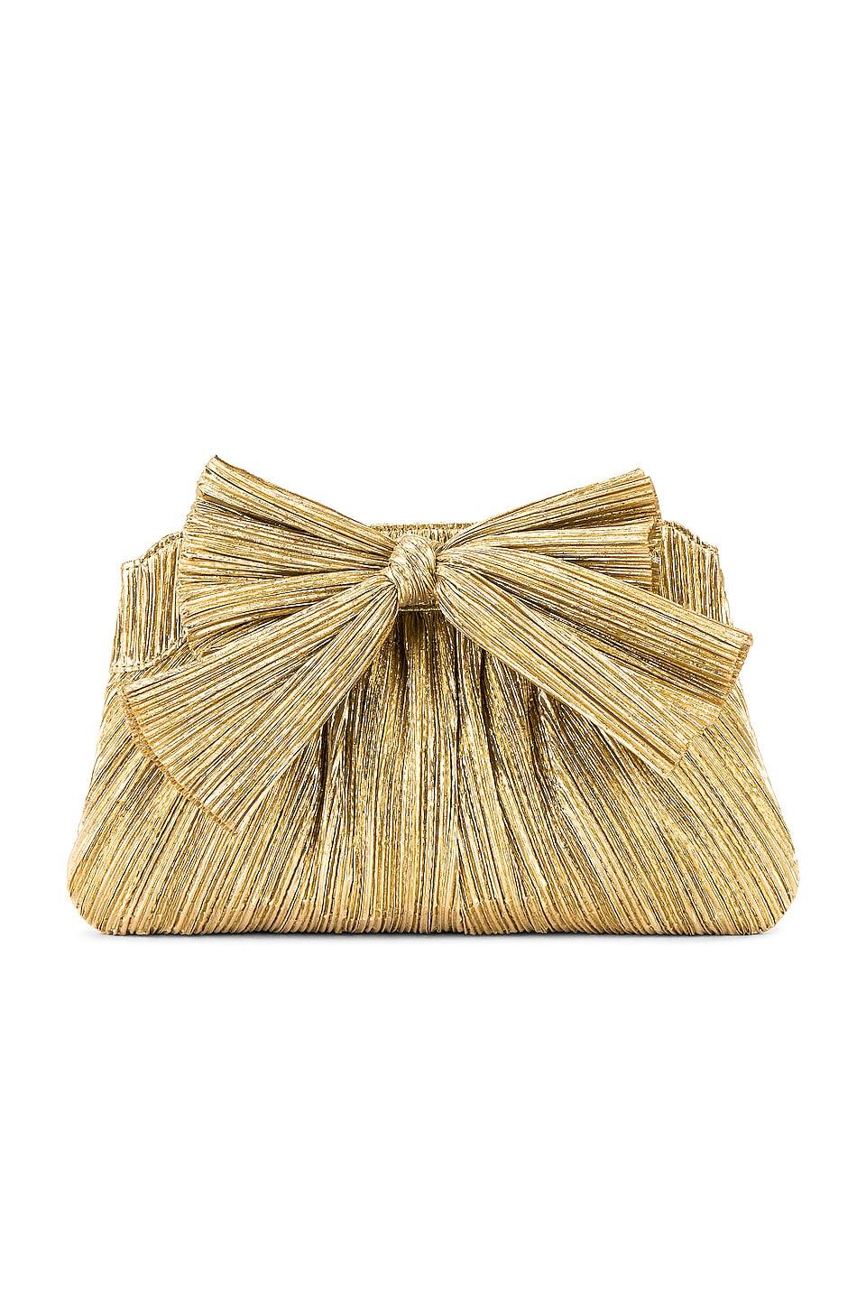 rayne pleated bow clutch