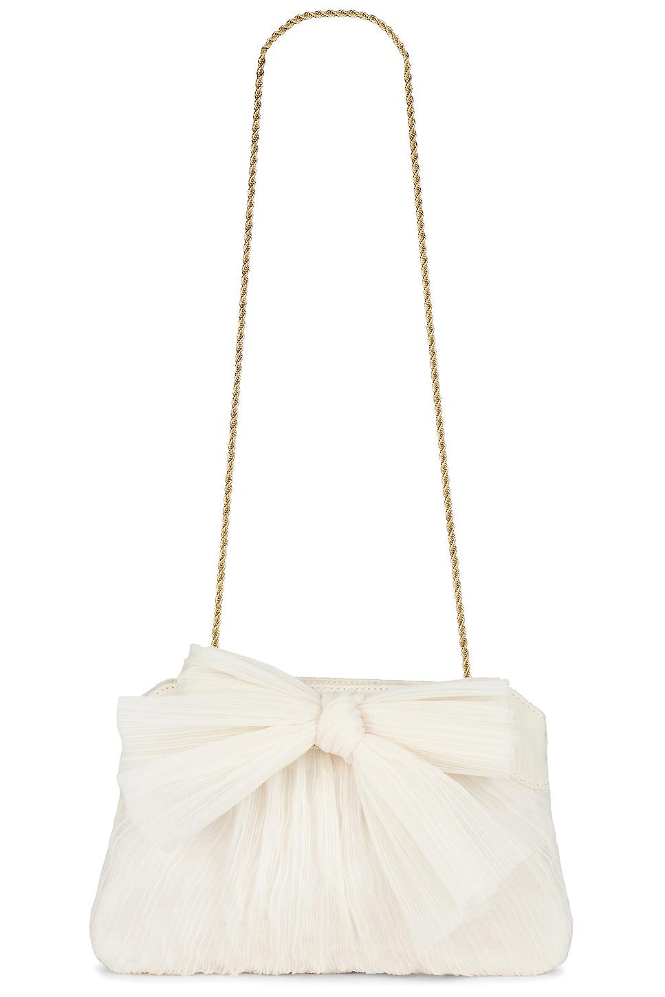 rayne pleated bow clutch