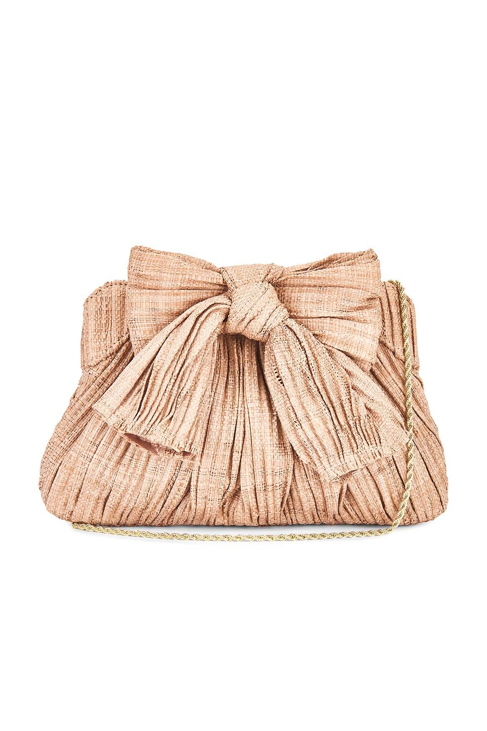 rayne pleated bow clutch