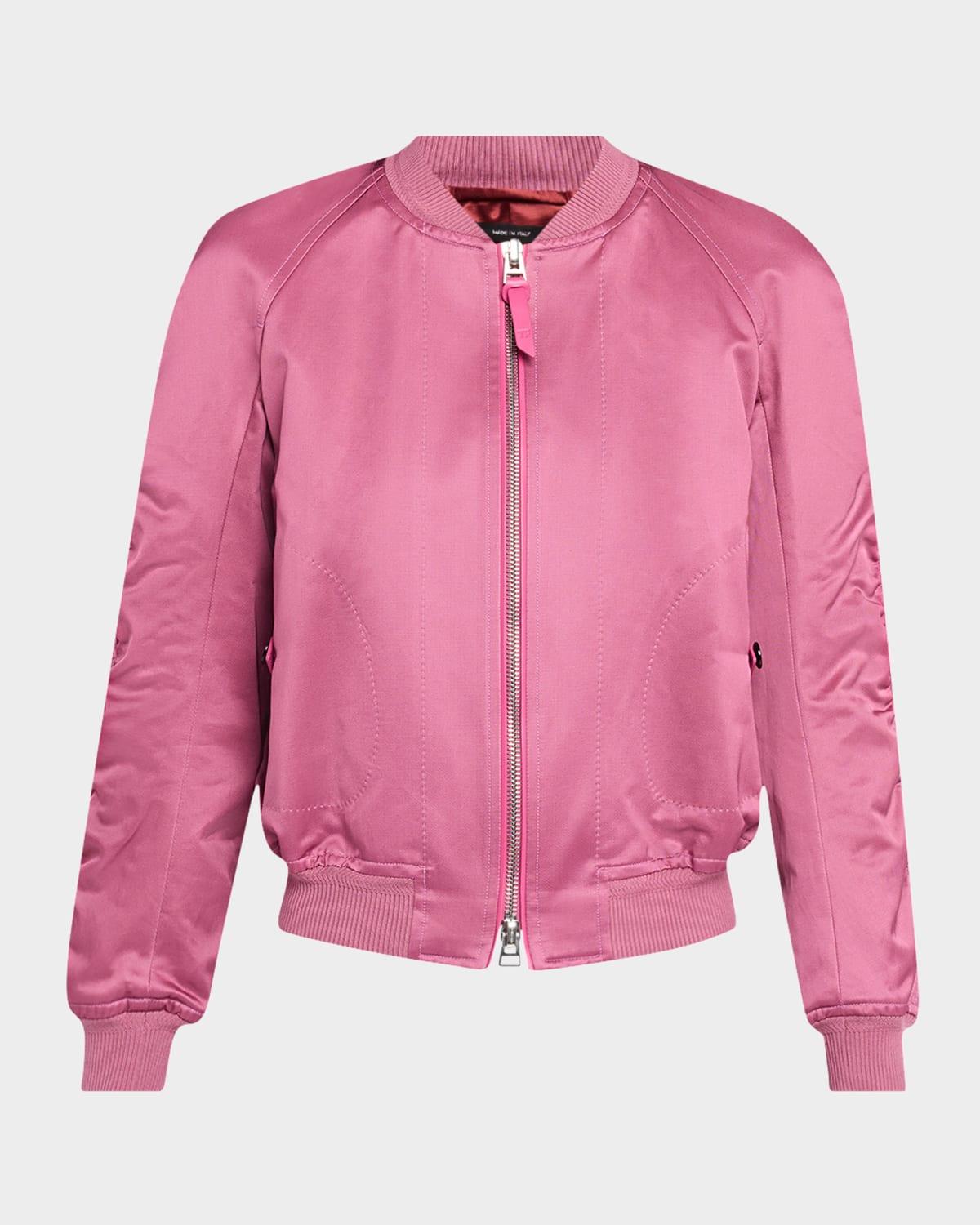 rayon satin bomber jacket