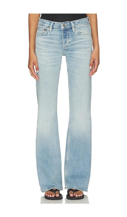 re/done 70's mid rise bootcut jeans in baby blue.