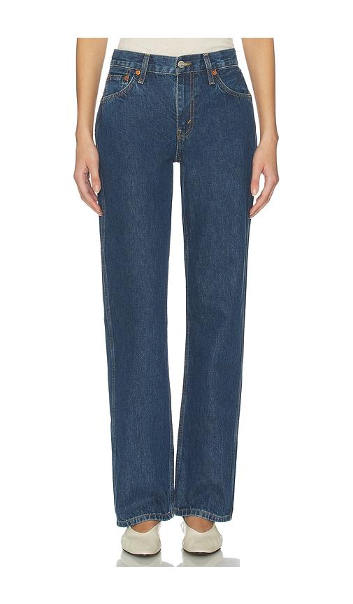 re/done 90's mid rise loose jeans in blue.