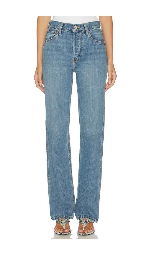 re/done 90s high rise loose jean in blue.