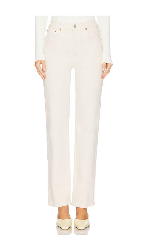 re/done 90s high rise loose jeans in white.