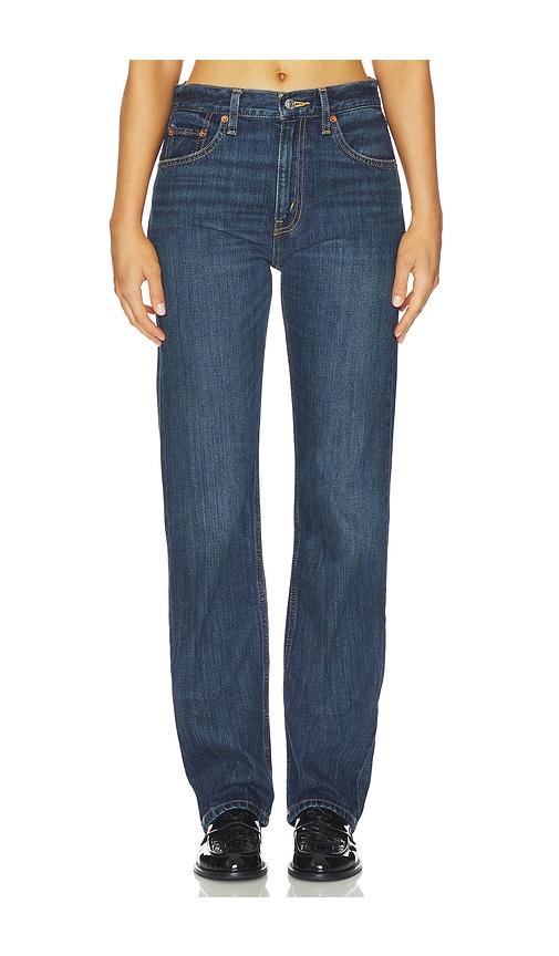 re/done blondie straight jeans in blue.