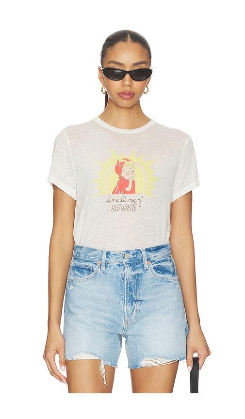 re/done classic tee ray of sunshine in ivory.