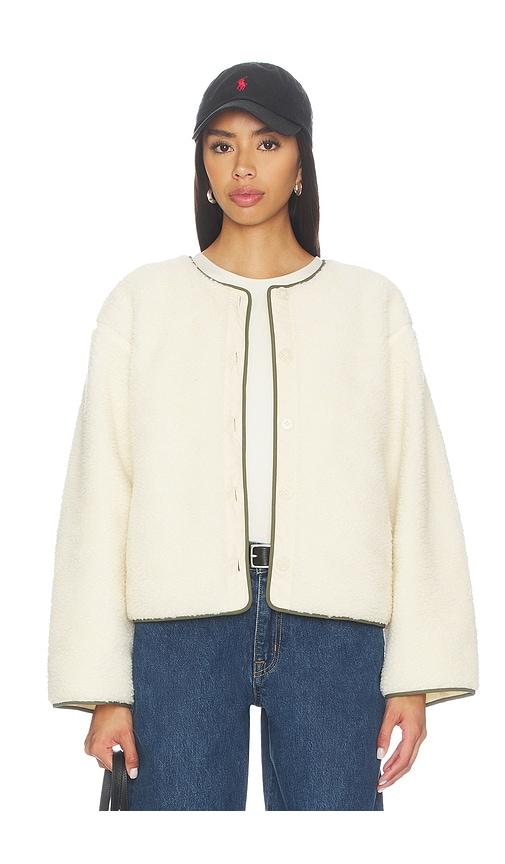 re/done cocoon liner jacket in cream.