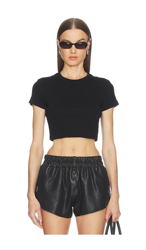 re/done cropped 60s slim tee in black.