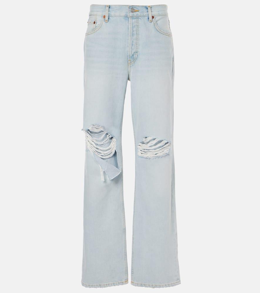 re/done loose long distressed straight jeans