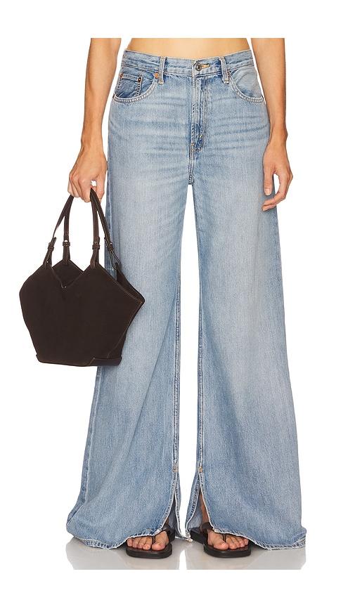 re/done low rider loose jeans in blue.