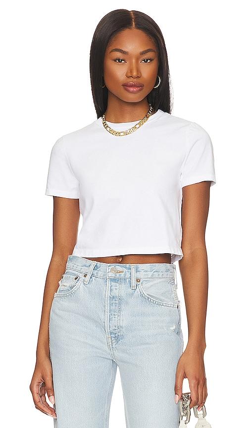 re/done micro tee in white.