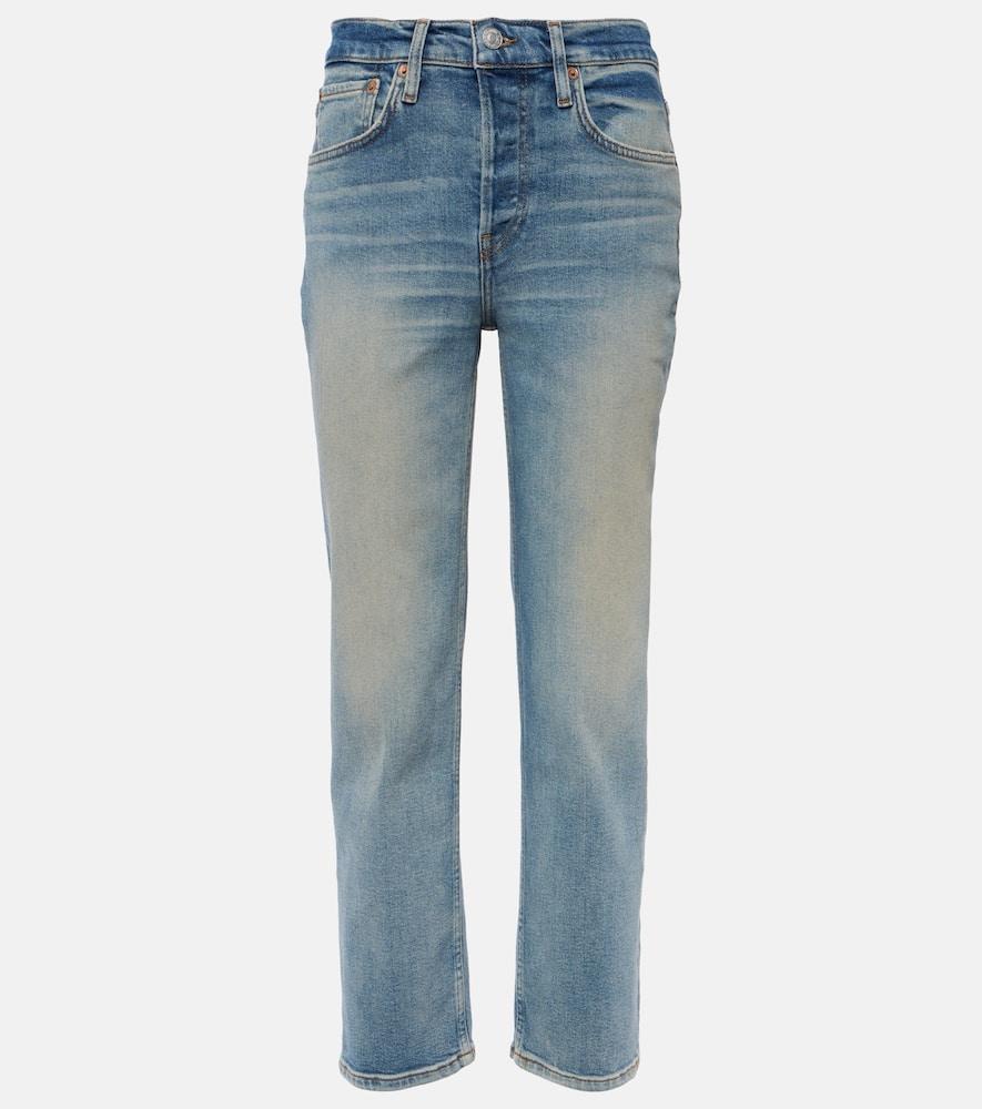 re/done mid rise stove pipe straight jeans