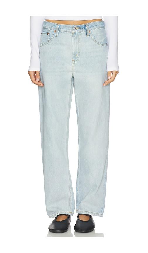 re/done the ollie straight leg jean in blue.