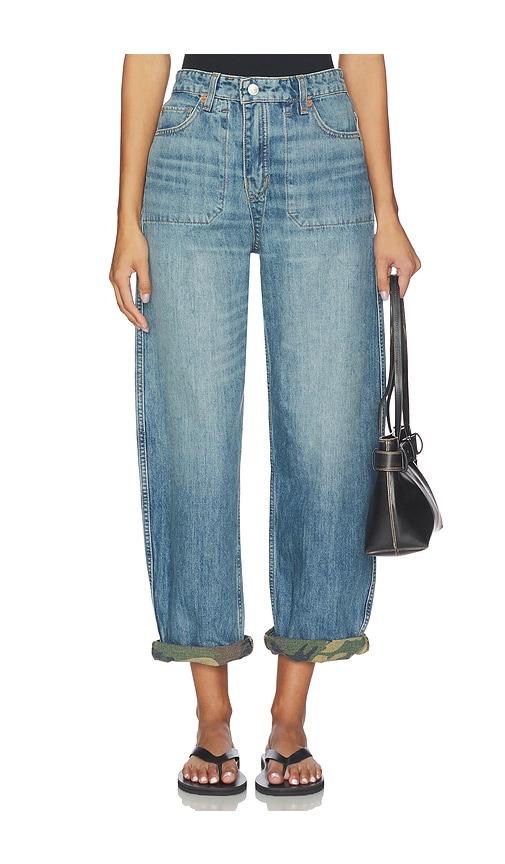 re/done the rewind jeans in blue.