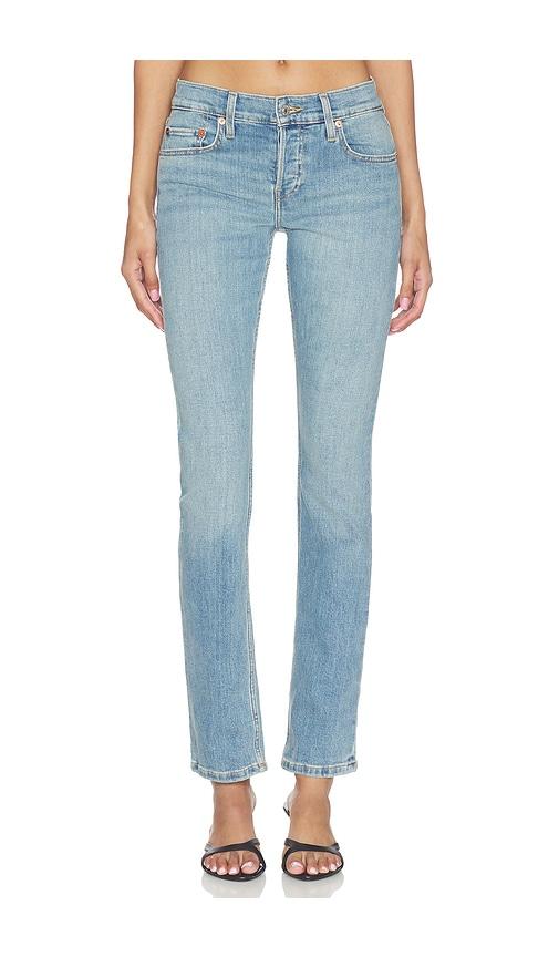 re/done the slim cig jean in blue.