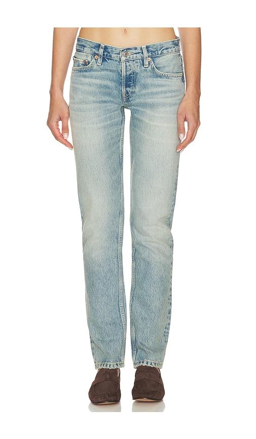 re/done the slim cig jeans in blue.