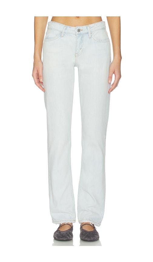 re/done the snatch back straight jean in blue.