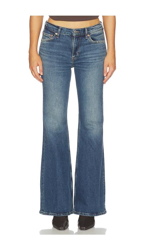 re/done the strutter wide leg & flare jean in blue.