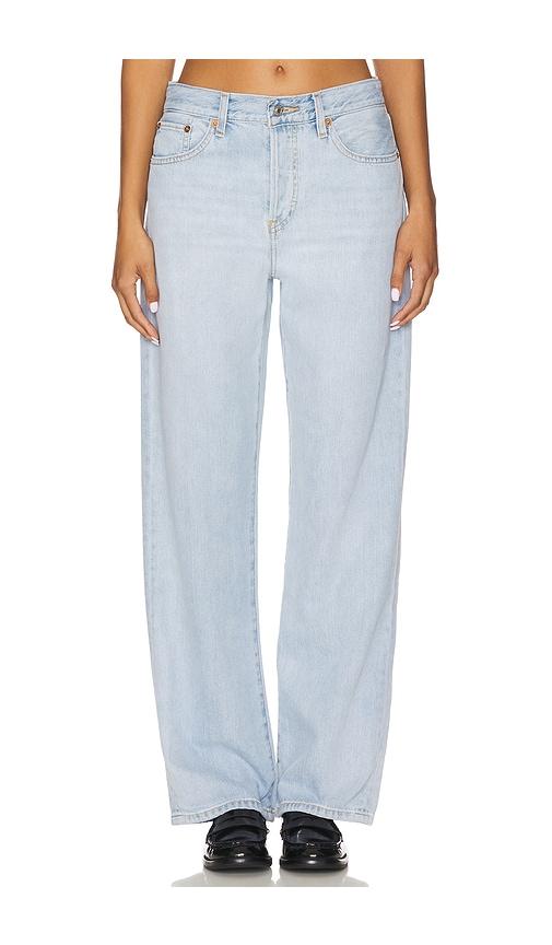 re/done the thrasher wide leg jeans in blue.