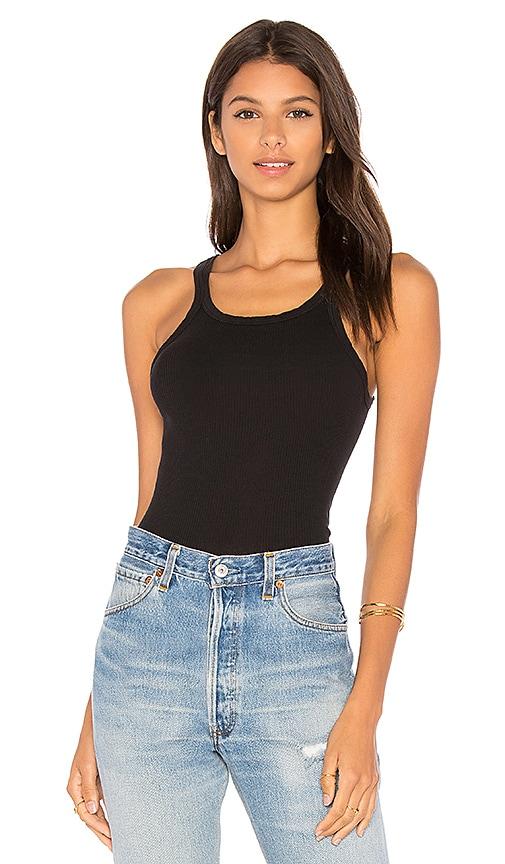 re/done x hanes ribbed tank in black.
