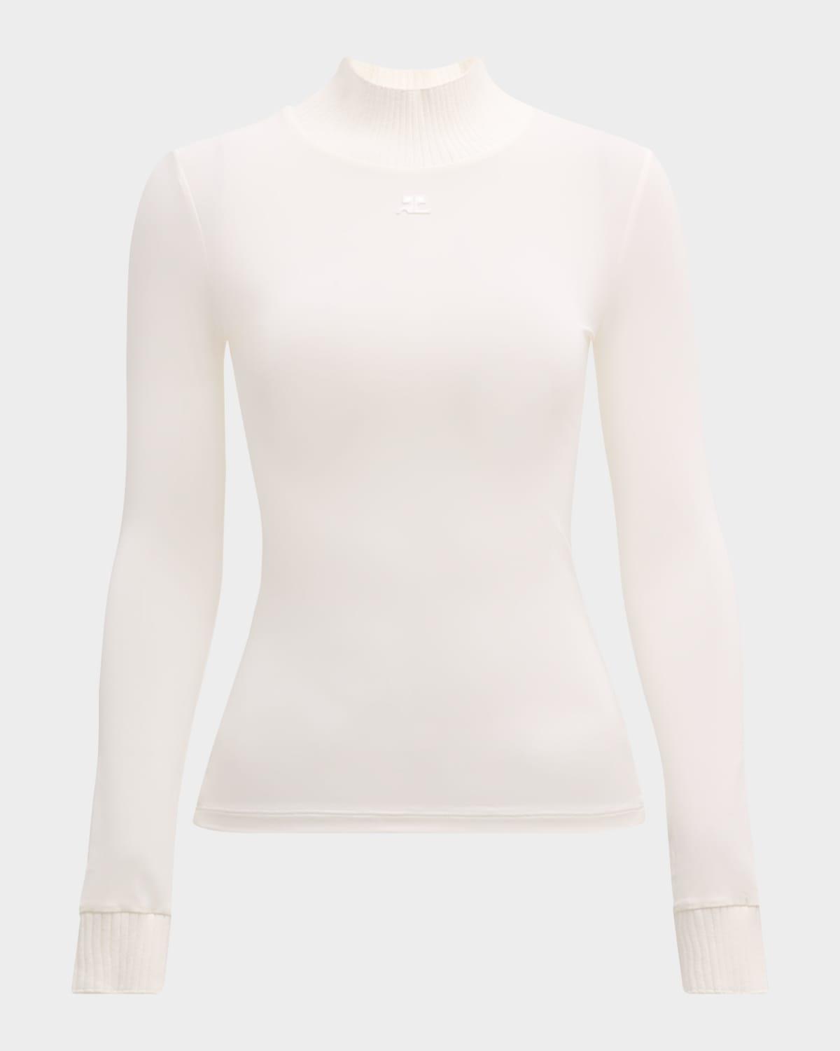 re-edition mock-neck long-sleeve fitted top
