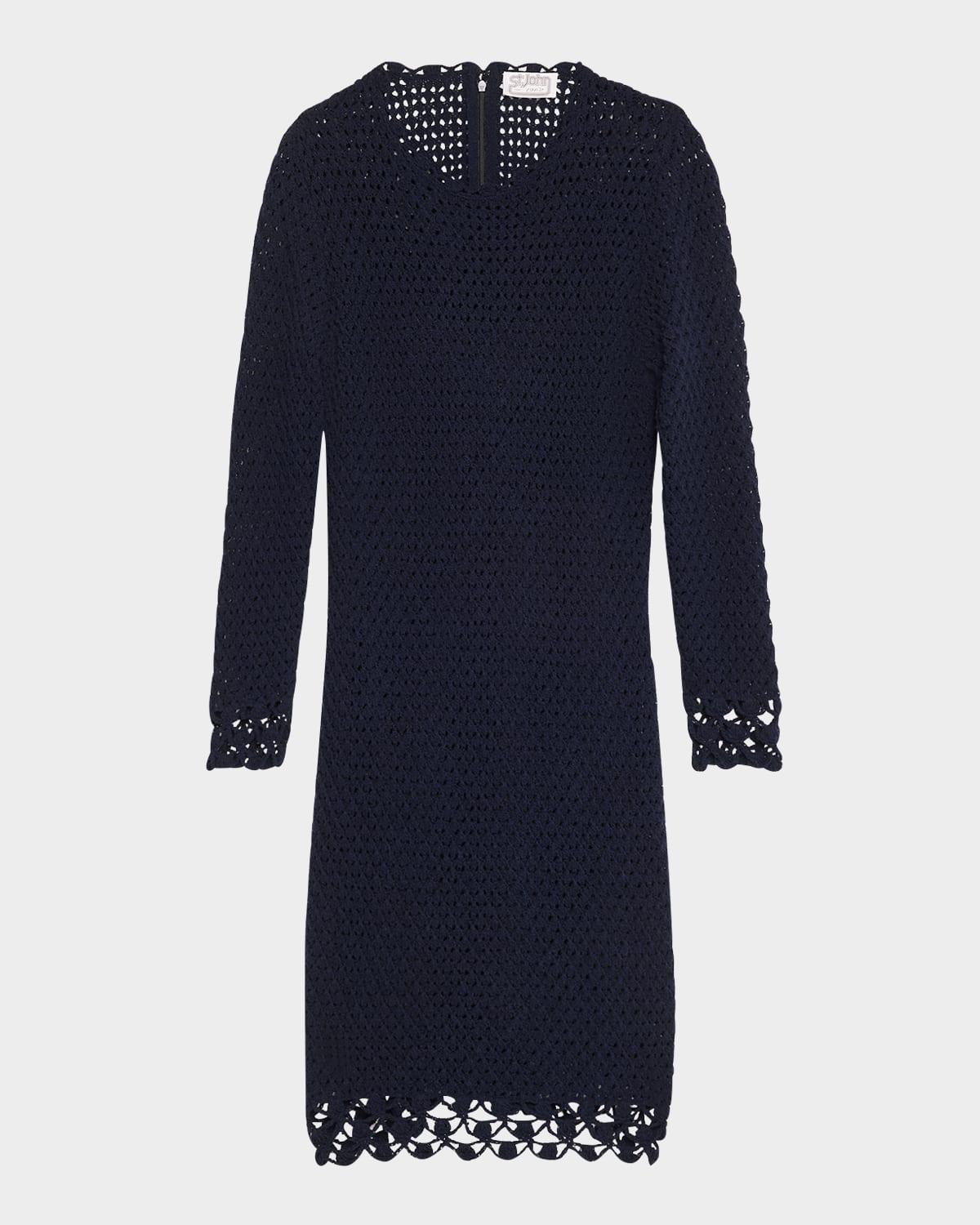 re-edition scalloped boucle knit dress