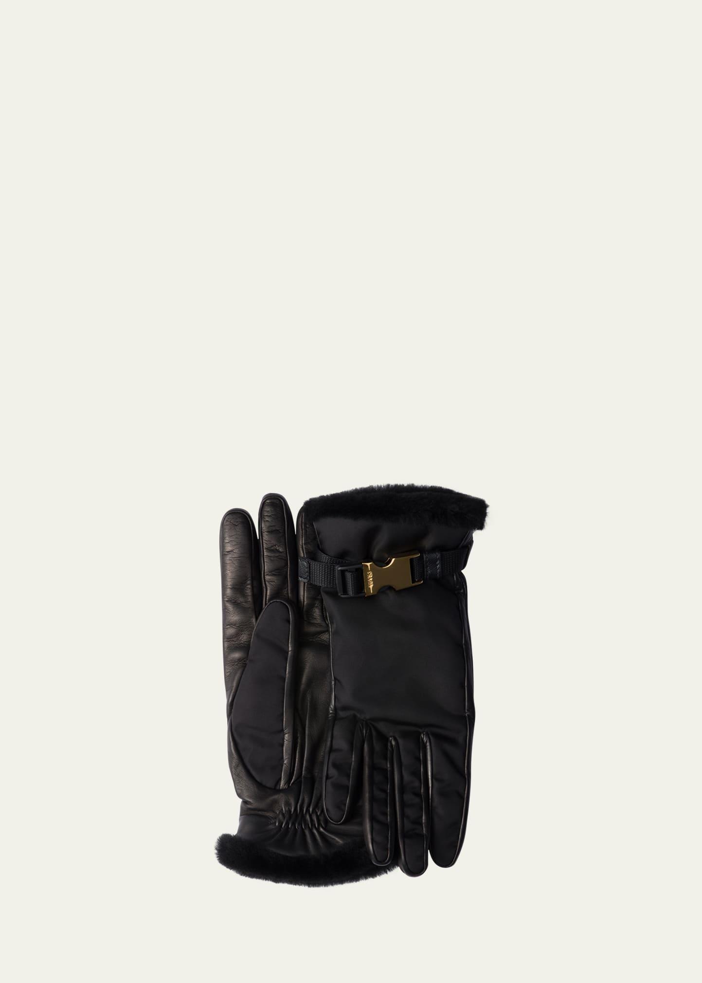 re-nylon & sheep fur gloves