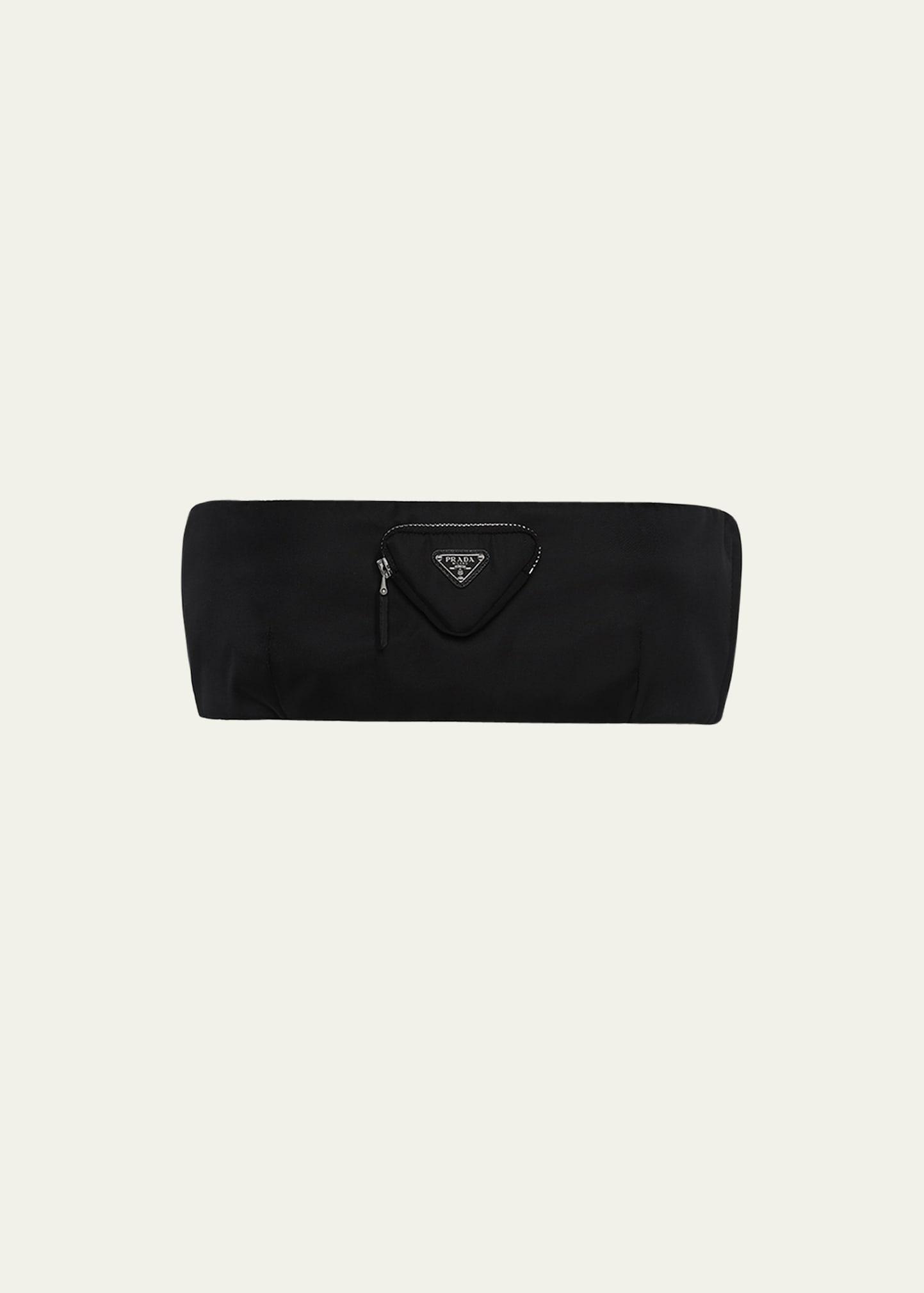 re-nylon bandeau top with pocket