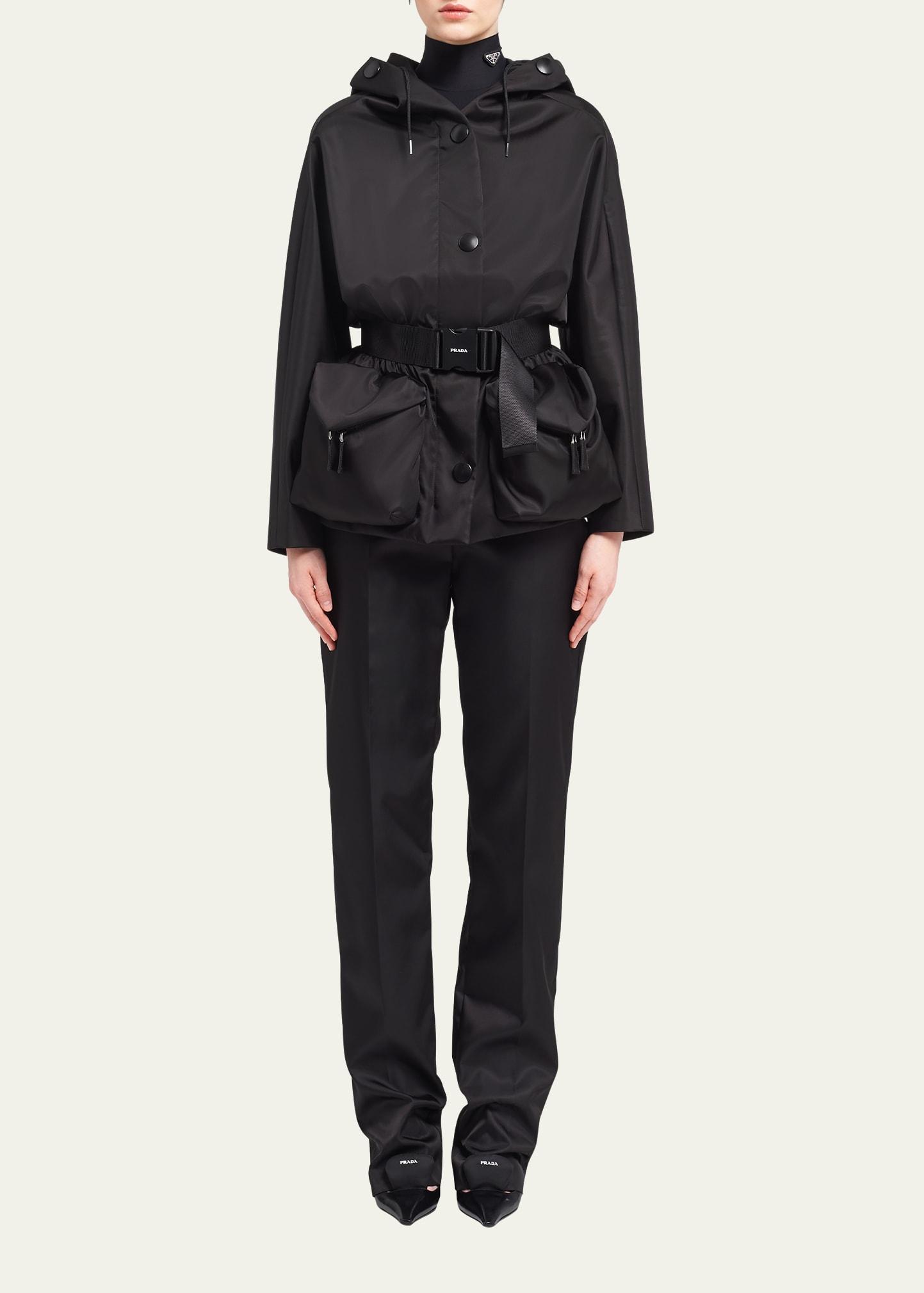 re-nylon blouson jacket w/ detachable hood