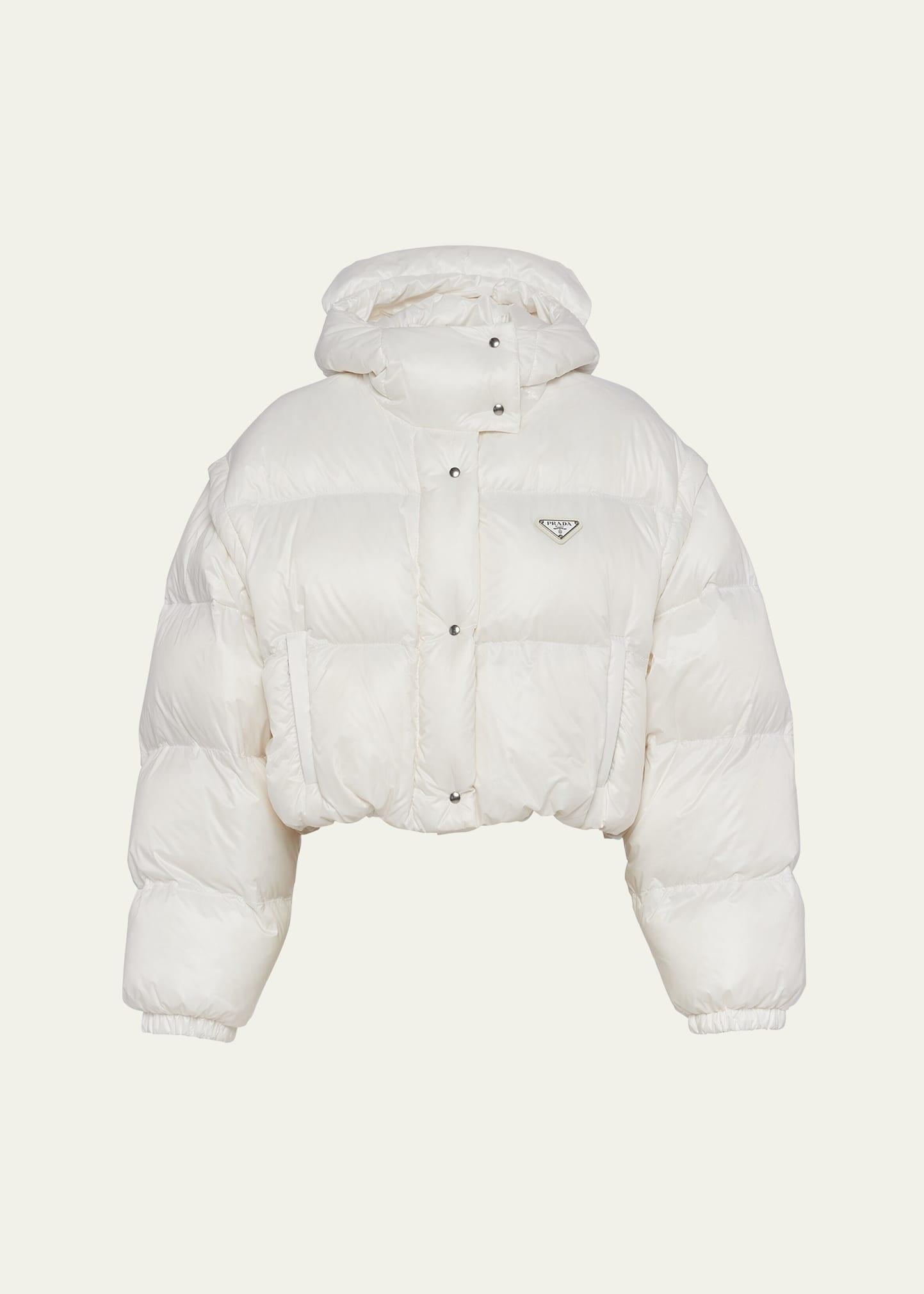 re-nylon cropped convertible down jacket