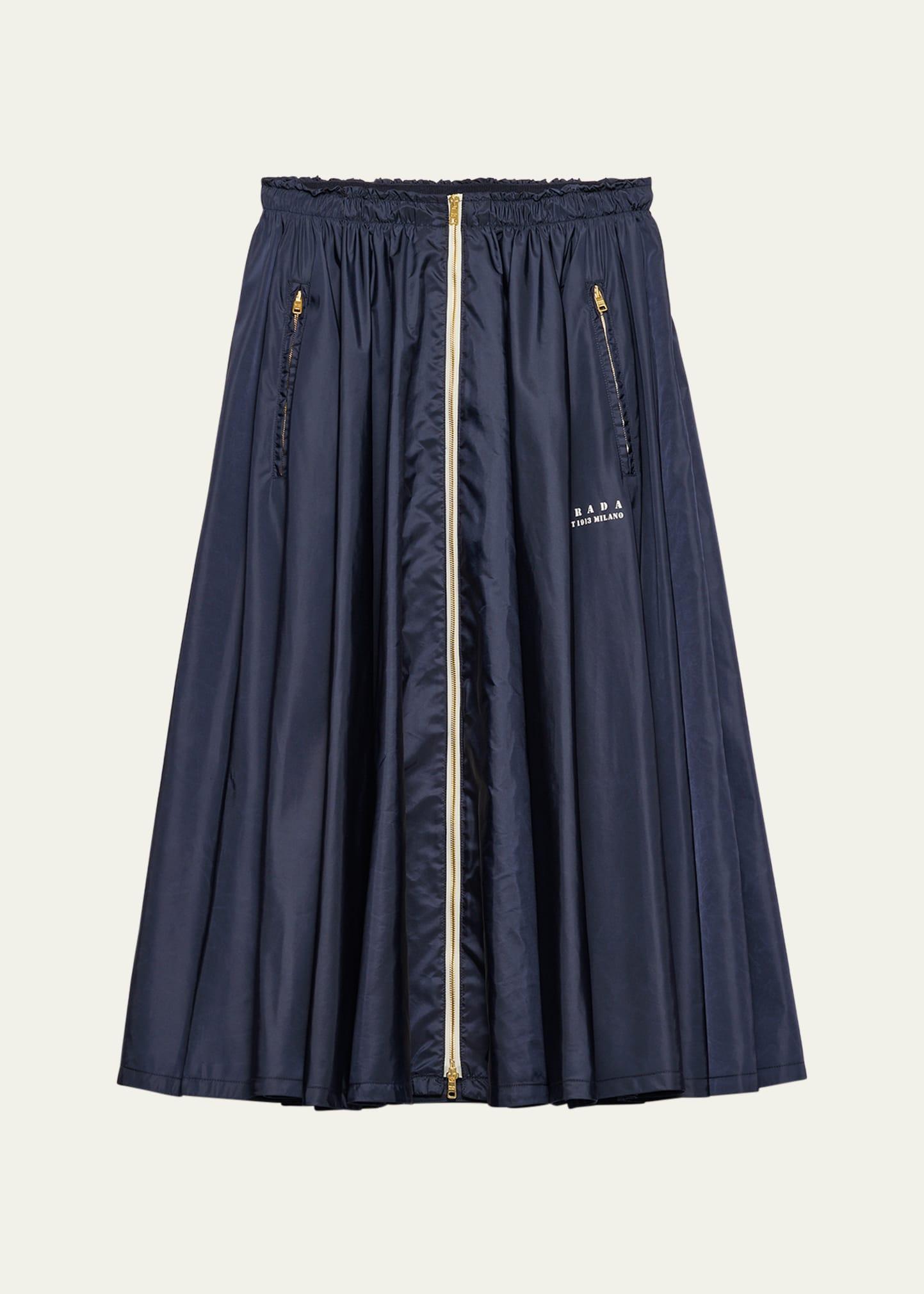 re-nylon pleated full skirt