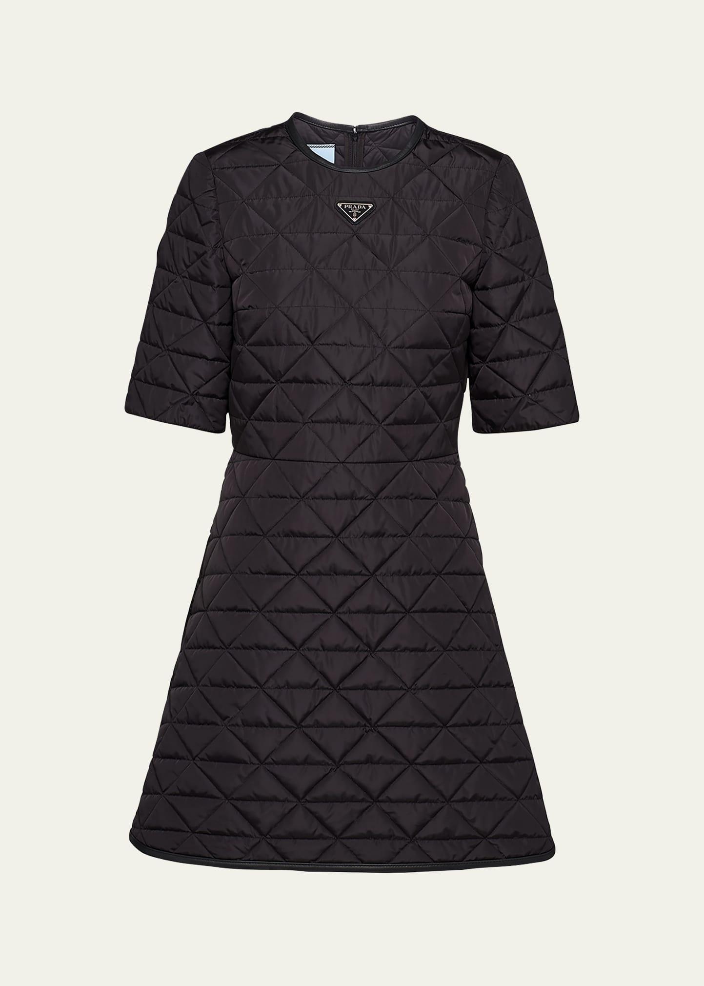 re-nylon quilted mini dress