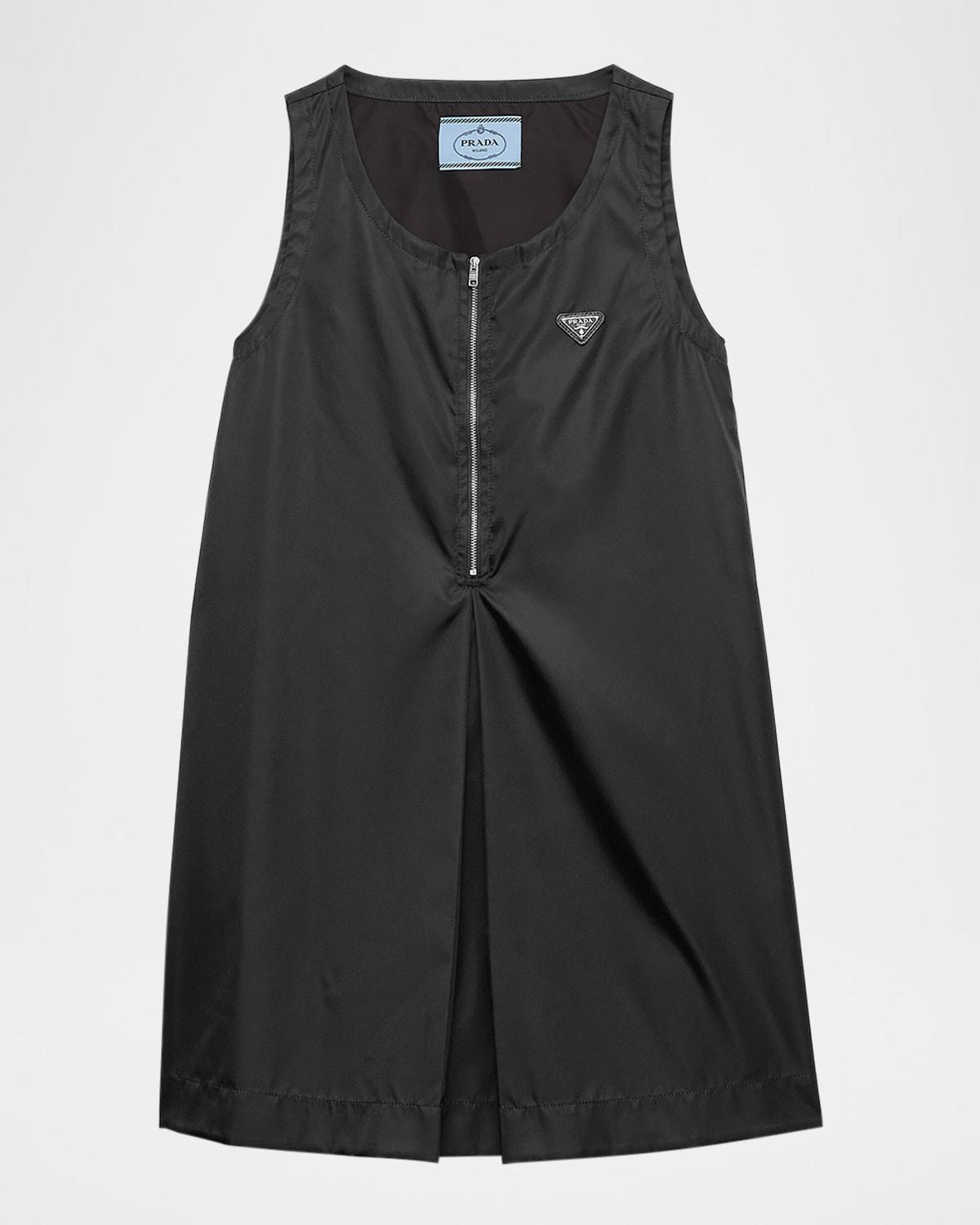 re-nylon sleeveless zip mini dress