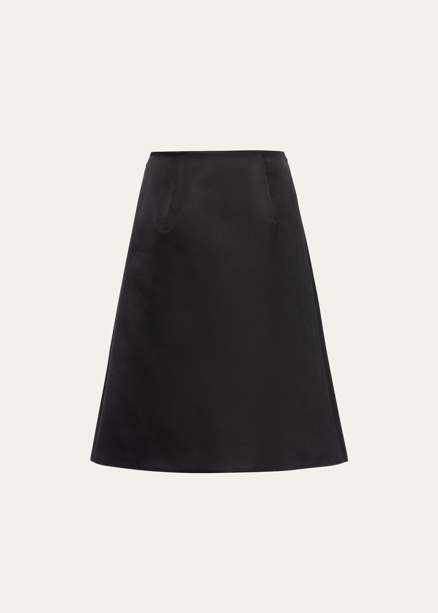re-nylon solid a-line skirt
