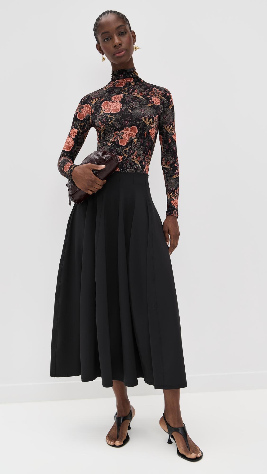 rea high waist midi skirt