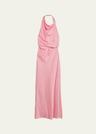 reannon draped satin halter gown