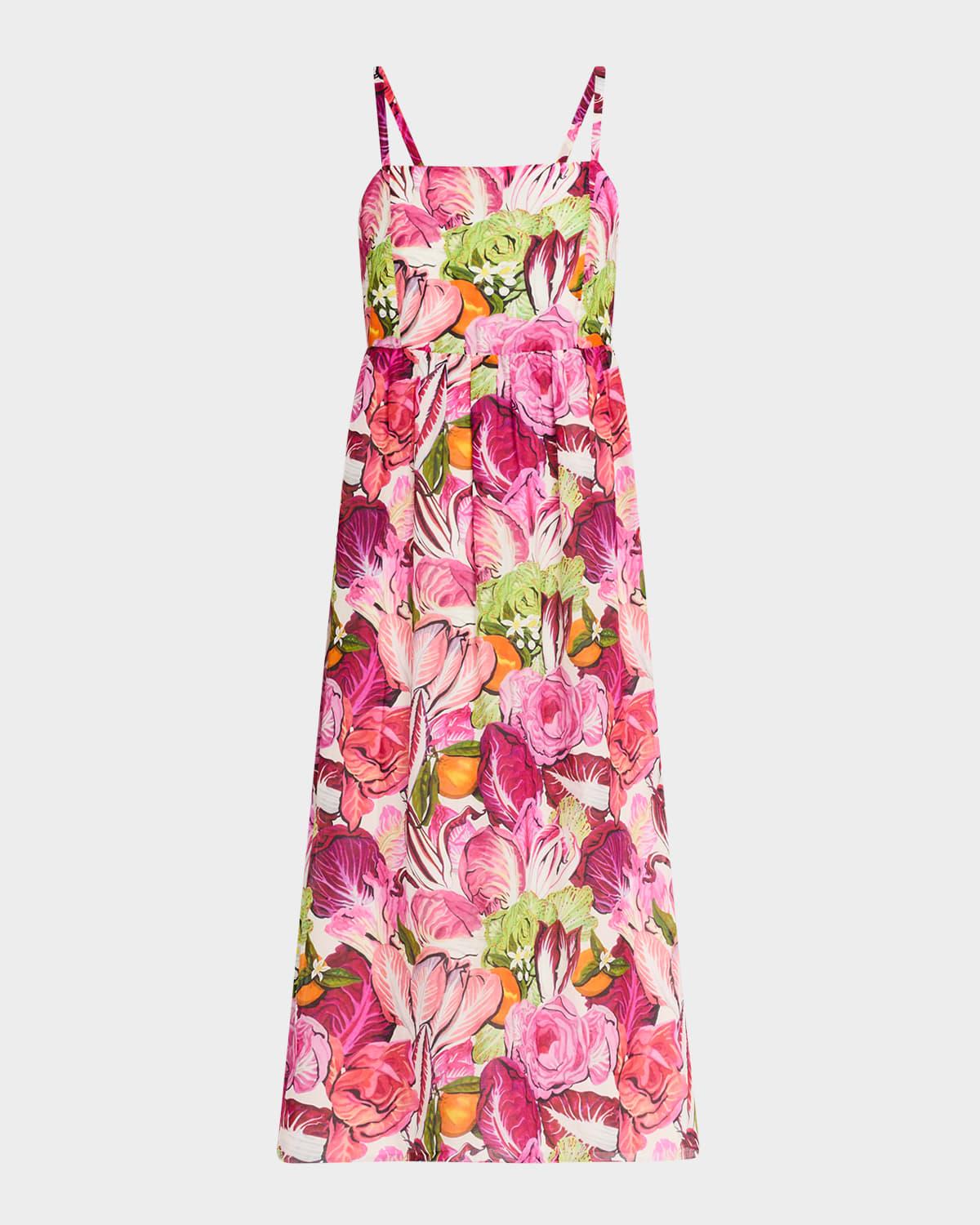 rebecca floral bow midi dress