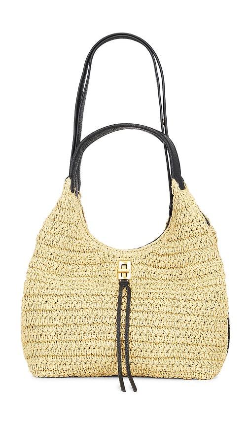 rebecca minkoff darren carrysome satchel bag in tan.