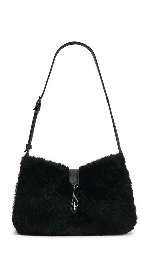 rebecca minkoff megan shoulder bag in black.