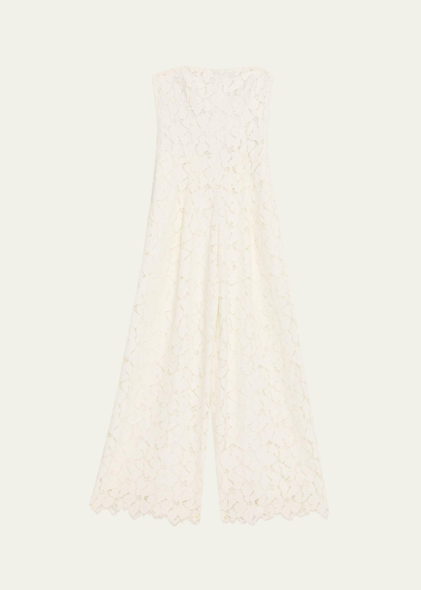 rebecca strapless lace jumpsuit