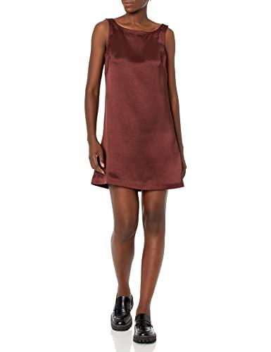 rebecca taylor women's heavy satin shift dress, raisin, 2