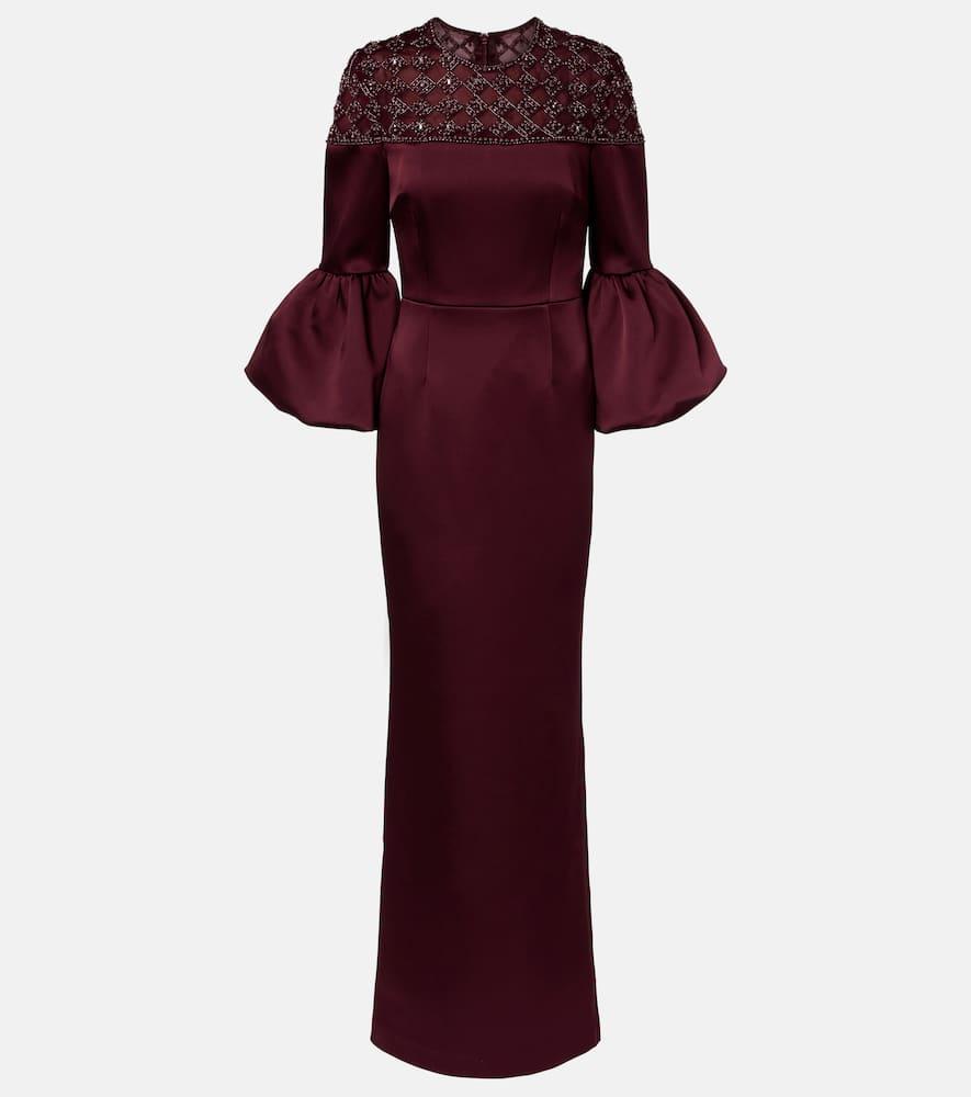 rebecca vallance alora embellished satin gown